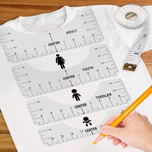 4/8 개/대 라운드 티셔츠 목 측정 도구 PVC 정렬 눈금자 안내 디자인 의류 ​​크기 수제 봉제 액세서리