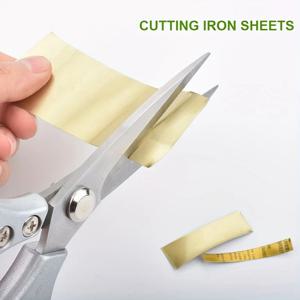 전문가용 스테인리스 스틸 주방 가위, 알루미늄 합금 손잡이 포함, 닭 뼈 고기 생선 절단에 적합, 8.5 인치