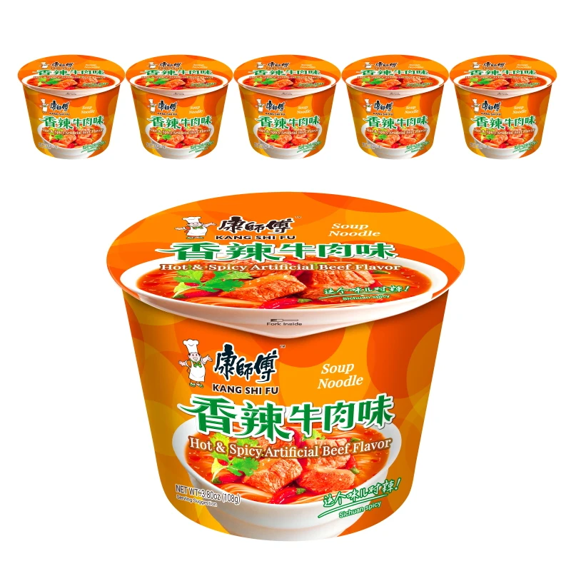 [공식수입인증정품] 캉스푸 향라우육향 중국식품 컵라면 108g, 6개