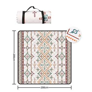 방수 피크닉 담요, 200x200CM 대형 비치 담요 야외 피크닉 매트, 캠핑, 해변용 손잡이가 있는 비치 매트