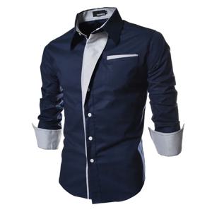 남성 스트라이프 셔츠 비즈니스 슬림 피트 남성 셔츠 블랙 화이트 2025 긴 소매 사회 의류 Camisa Masculina Vetement Homme