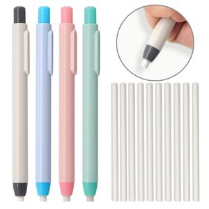 11 개/대 새로운 크리 에이 티브 펜 모양 프레스 유형 연필 지우개 교체 가능한 코어 스케치 그림 쓰기 지우기 용품