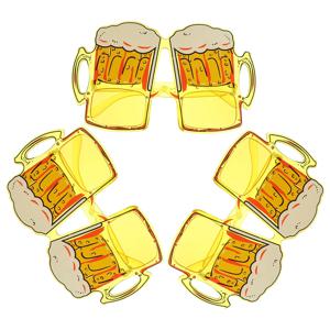 3Pcs 맥주 머그잔 모양 안경 튼튼한 경량 창조적 인 파티 안경 재미 있은 사진 소품 카니발 옥토버 페스트에 이상적