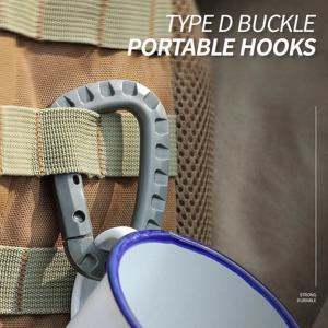 열쇠 고리 야외 배낭 하이킹 후크, 캠핑 하이킹 가방 버클, 야외 하이킹 배낭 버클, 키 D 버클 1-5개