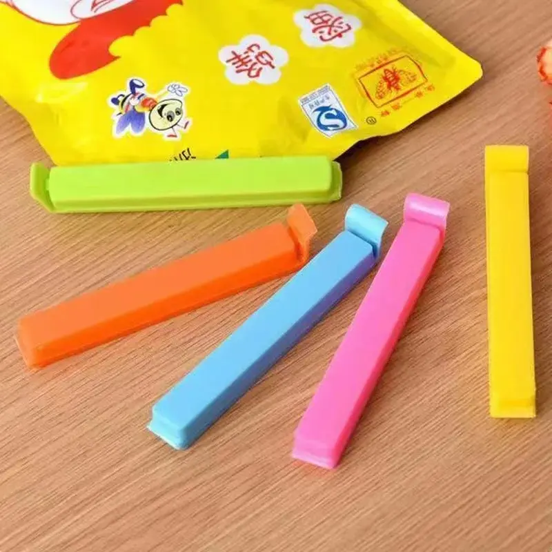 10개입 다채로운 음식 클립 스낵 백 밀봉 클램프 내마모성 실러 신선한 빵 조미료 보관 클램프 주방용품