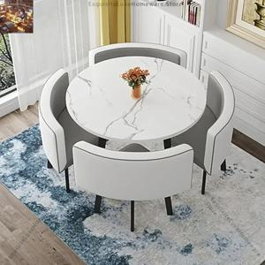 모던 원형 식탁 세트 소형 주방 회의 테이블 심플 디자인 홈 오피스 원형 테이블 세트