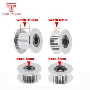GT2 유형 패시브 동기 휠 16/20 치아 3D 프린터 기어 아이들러 풀리 와이드 6mm/10mm 용 알루미늄 타이밍 드라이브 풀리