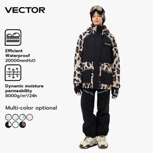 VECTOR 브랜드 남녀공용 겨울 스키 재킷, 따뜻한 방풍 방수 스키 슈트, 야외 스포츠 스노보드 코트, 스플라이싱 더블 플레이트