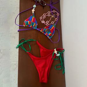 여성용 스트라이프 비키니 세트, 푸시업 비키니, 섹시한 여성용 수영복, 스톤 비키니, 목욕 세트, 수영 세트 비치웨어, 2025