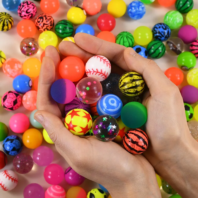 10-50Pcs 고무 탄력 공 어린이는 손님을위한 여름 생일 파티 선물을 선호합니다 Goody Pinata 필러 상품 튀는 공 장난감 25mm