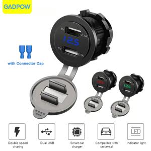 Gadpow 12V 24V 듀얼 USB 차량용 충전기 고속 충전 시가 라이터 소켓 4.2A 차량용 고속 충전기 시가잭 소켓 내장형