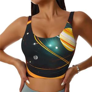 태양계 목성 토성 인쇄 여성 캐주얼 스포츠 조끼 요가 조끼 유행 경량 조끼 계절 편안한