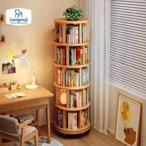 수직 빈티지 회전 책장 소형 목재 소형 집 회전 책장 보관함 Mueble De Cuarto 룸 가구