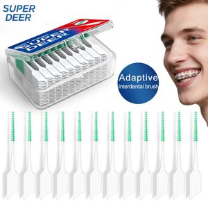슈퍼 사슴 150/300Pcs 적응 형 치간 칫솔 치실 선택 치아 사이 청소 플라크 제거 구강 위생 도구