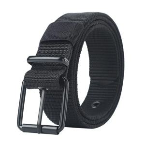 남성 및 여성용 다공성 캔버스 핀 버클 가죽 벨트, 야외 스포츠 벨트, 트렌디 아일렛 벨트, 청바지 벨트 포함