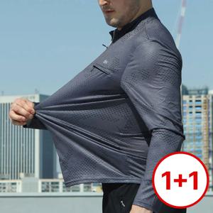 모렉스 1+1 남성 냉장고 쿨 스판 긴팔 집업 등산 티 기능성 작업복 상의 티셔츠 325