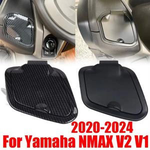 오토바이 사이드 스토리지 포켓 커버 캡 ABS 탄소 섬유 패턴 NMAX125 NMAX155 NMAX V1 V2 2020-2024 용 범용 모토 커버