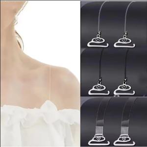 여성용 투명 서리로 덥은 보이지 않는 속옷 스트랩/조절 가능한 미끄럼 방지 이음매 없는 브래지어 어깨 끈/환경