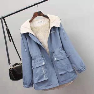 여성용 겨울 파카 재킷, 벨벳 두꺼운 따뜻한 외투 추가, 올 매치 캐주얼 짧은 루즈 바람막이, 여성 후드 코트 C, 2024 신상