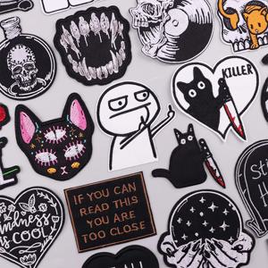 의류에 대한 패치에 펑크 재미 있은 패치 아이언 의류에 열 접착 패치 히피 락 바이커 자수 패치 바느질 패치