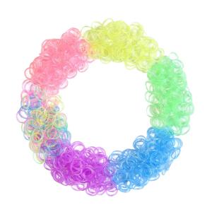 600pcs 다채로운 Loom 밴드 DIY 팔찌 빛나는 투명 고무 밴드 레인보우 서클 팔찌 어린이 수제 장난감