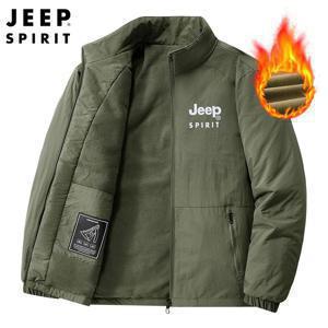 Jeep Spirit 남성용 재킷 봄, 가을 레저 스탠드 칼라 패션 따뜻한 방풍 솔리드 컬러 코트