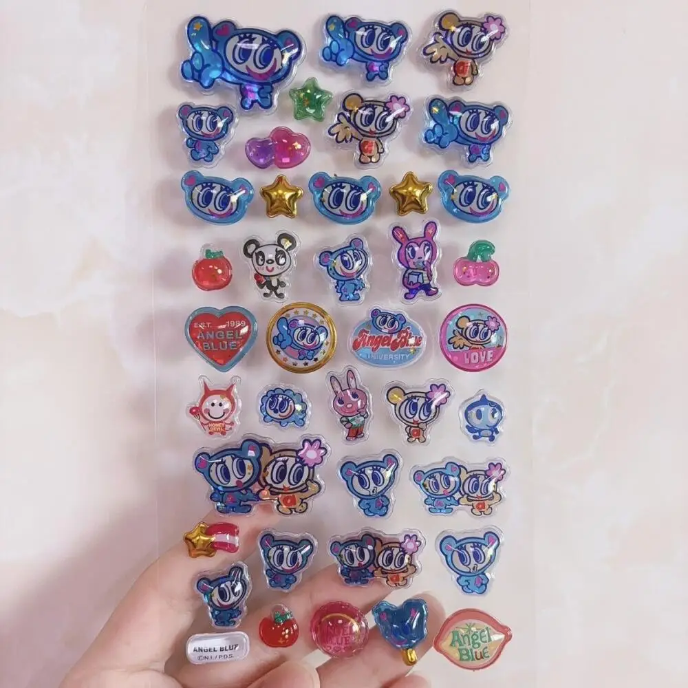 카와이 디즈니 엔젤 젤리 스티커 일본 블루 전화 케이스 소년과 소녀 DIY 장식 스티커 장난감 3D 릴리프 스티커