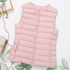 2023 여성 민소매 다운 라이너 허리 코트, 초경량 화이트 덕 다운 조끼 재킷, 따뜻한 가을 겨울 신상