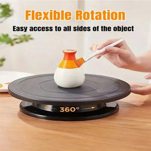 예술, DIY 프로젝트를 위한 1pc 다목적 검정색 회전 턴테이블-그림, 디스플레이용 조각 휠이 있는 경량 스탠드