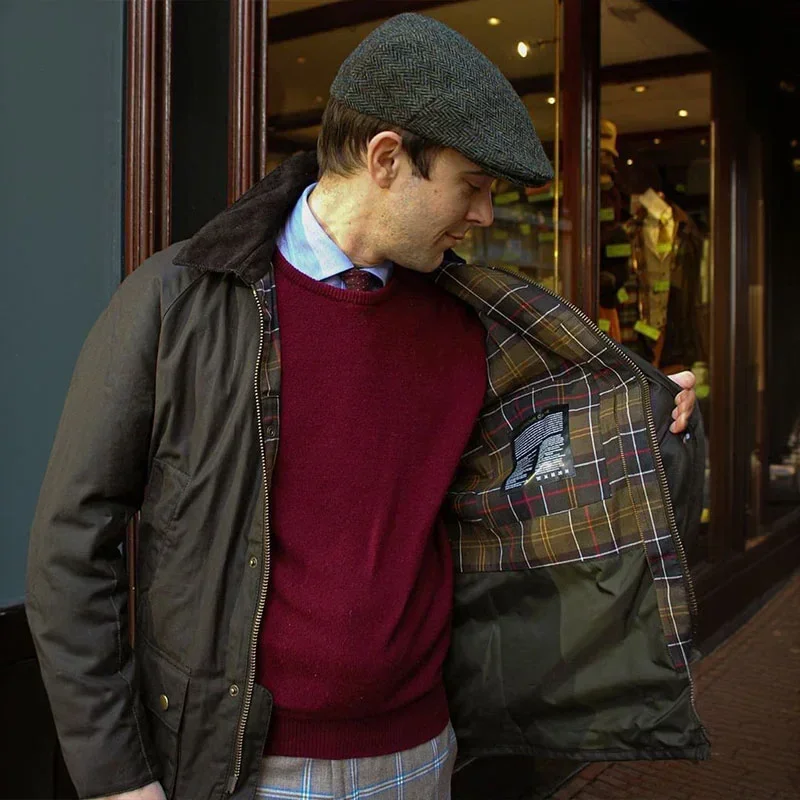 아메리칸 레트로 왁스 슬림핏 미디 기장 라펠 트렌치 코트