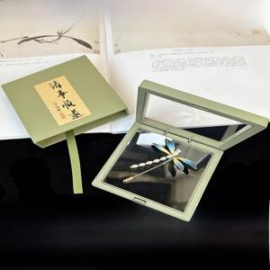 GILORMDI 수제 자수 벨벳 꽃 브로치 핀 여성용 선물 상자 실크 실 진주 핀 패션 액세서리 캐주얼 스타일