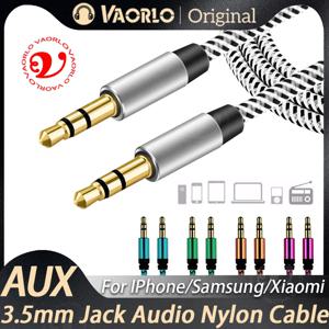 VAORLO AUX 오디오 3.5mm 잭 나일론 케이블 3.5mm ~ 3.5mm Aux 와이어 라인 남성-남성 자동차 헤드폰 스피커 TV 태블릿 용 Aux 코드