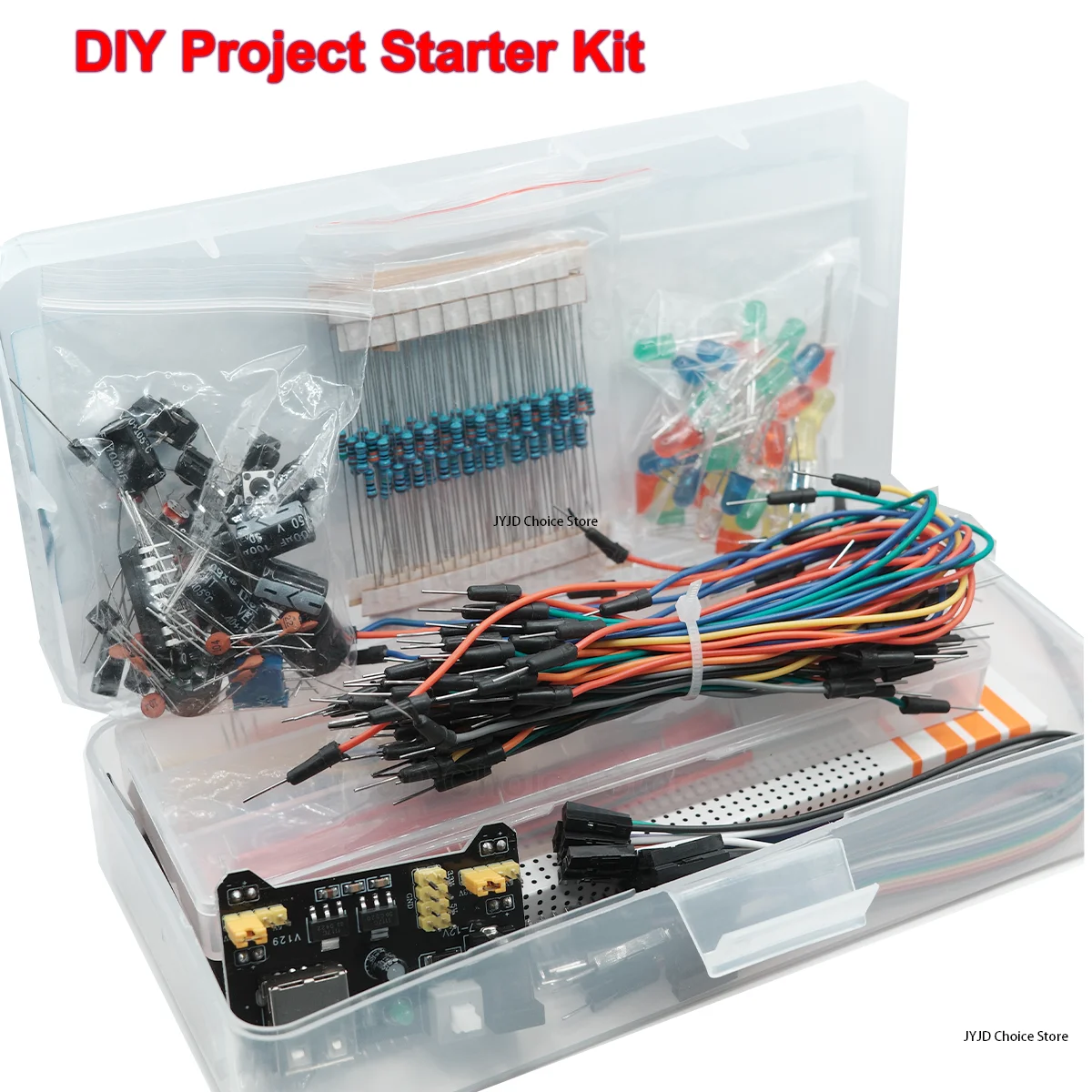Arduino UNO R3 키트 용 DIY 프로젝트 스타터 키트 전자 DIY 키트 전자 부품 세트 박스 830 타이 포인트 브레드 보드