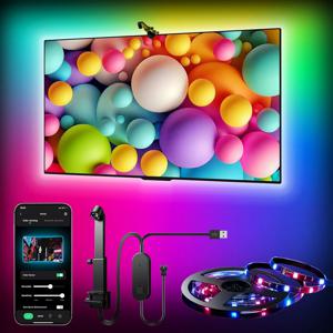 EISSLOLY 스마트 AR 색 영역 센서 APP 제어 TV 백라이트 게임용 RGBIC LED 라이트 스트립 거실 분위기 장식