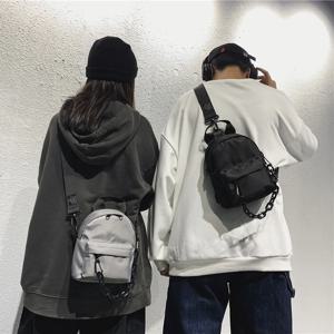 스트리트 스타일 하라주쿠 체인 미니백 여성용 트렌디 스포츠 스타일 체스트백 빈티지 싱글 숄더 슬랜트 크로스백