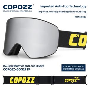 COPOZZ 원통형 스키 고글 남성 여성 더블 레이어 스노우 보드 고글 성인 안개 방지 UV400 스케이트 스키 안경 안경
