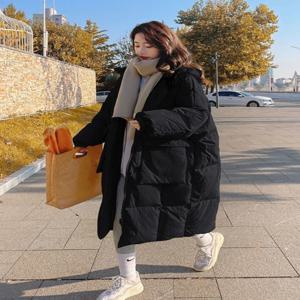 따뜻한 패딩 여성 재킷 노란색 오리털 코튼 코트 중간 길이 두꺼운 스타일리시한 외투 가을 시즌 지퍼