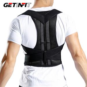 GETINFIT 자세 교정기 등 받침대 쇄골 지원 조정 가능한 등 트레이너 중지 Slouching Hunching 교정 벨트 남성 여성