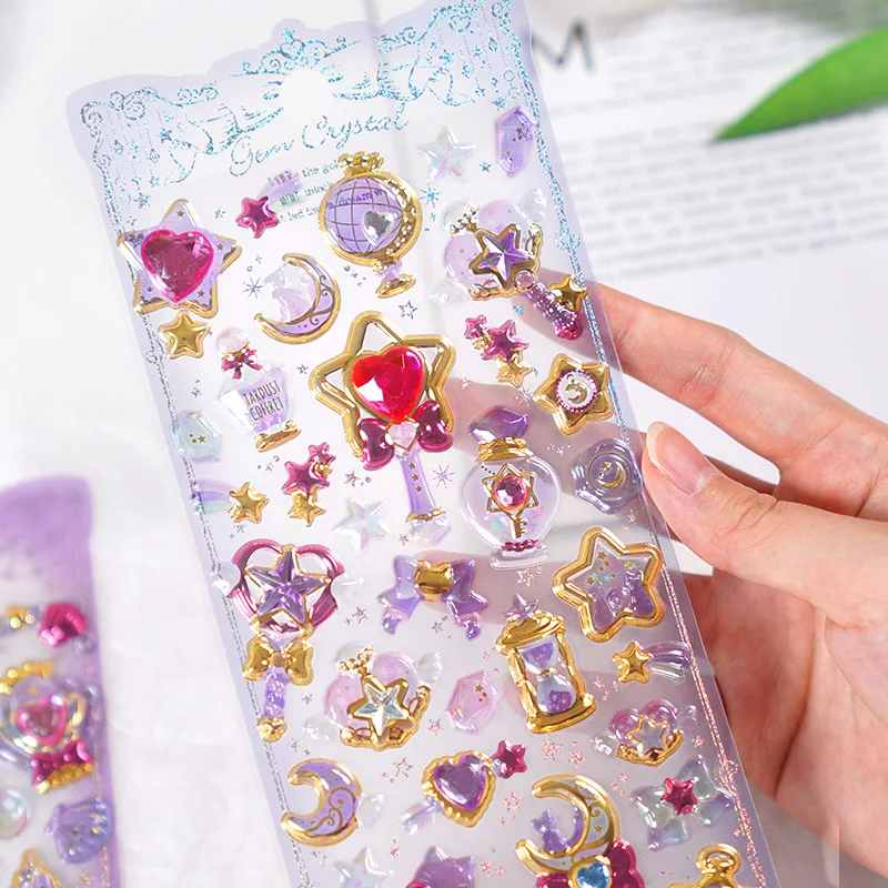 Kawaii 섬세한 3D Girly Gemstone Gilding 스티커 Scrapbooking Diy 저널 편지지 스티커 데코 아트 용품 선물 상품