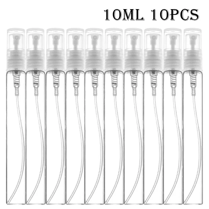 5/10Pcs 3ml 5ml 10ml 명확한 미니 향수 유리 병 빈 화장품 작은 리필 가능 샘플 향수 분무기 병