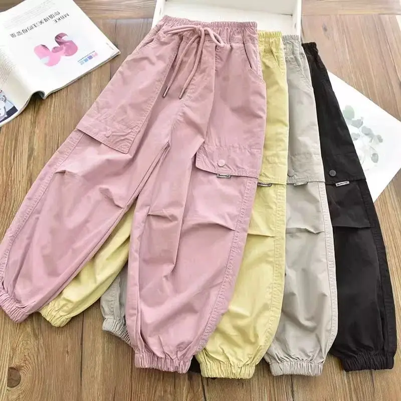 가을 옷 유행 어린이 카고 조깅 탄성 발목 바지 캐주얼 바지 가벼운 통기성 여름 유행 복장