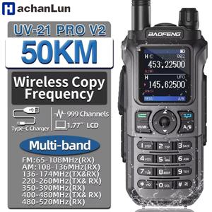 UV-21 Pro V2 무선 주파수 복사 멀티 밴드 강력 방수 장거리 UV-5R 장거리 타입-C 양방향 햄 라디오