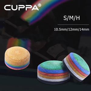 CUPPA 전문 당구 큐 팁, 스누커 액세서리, 무지개 팁, 돼지가죽 6 층, 10.5mm, 12mm, 14mm, S, M, H 경도
