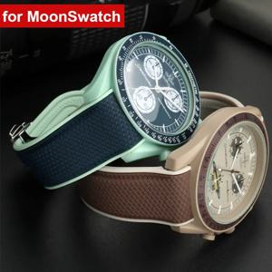 Omega X Swatch Joint MoonSwatch 스포츠 실리콘 고무 접이식 버클 시계 밴드 Seamaster 300 용 곡선 엔드 스트랩 20mm