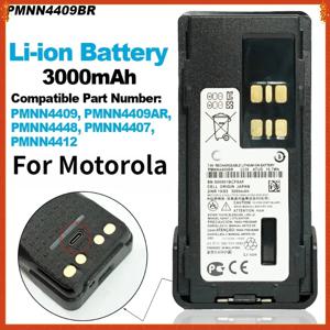 모토로라 PMN4409 배터리 팩, USB C타입 포트, 워키토키 APX1000 XPR3300 XIR P8668 P6600i DP4400 HAM 라디오용, 3000mAh
