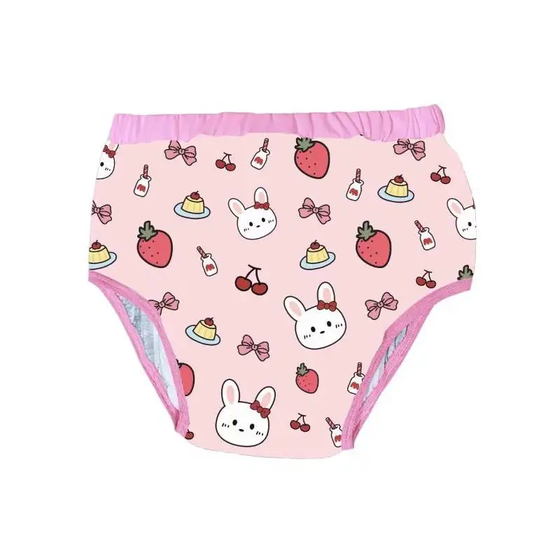 ABDL 성인 아기 기저귀 패드 내부 패딩 만화 패턴 훈련 바지 빨 기저귀 팬티 연구 바지 커플