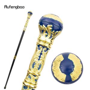 골든 블루 럭셔리 라운드 핸들 패션 스틱 파티 장식용 지팡이 우아한 크로시어 스팀펑크 & 일상용 93cm