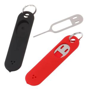 1-5개 실리콘 SIM 카드 핀 키체인 폰 ID 카드 트레이 핀 분실 방지 키체인 스테인리스 스틸 제거 바늘 핀 키링