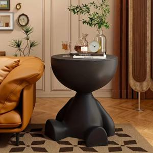 현대 창조적 인 곰 모양의 플라스틱 스탠드 다기능 침대 옆 테이블 쉬운 조립, 거실 및 침실 보관용