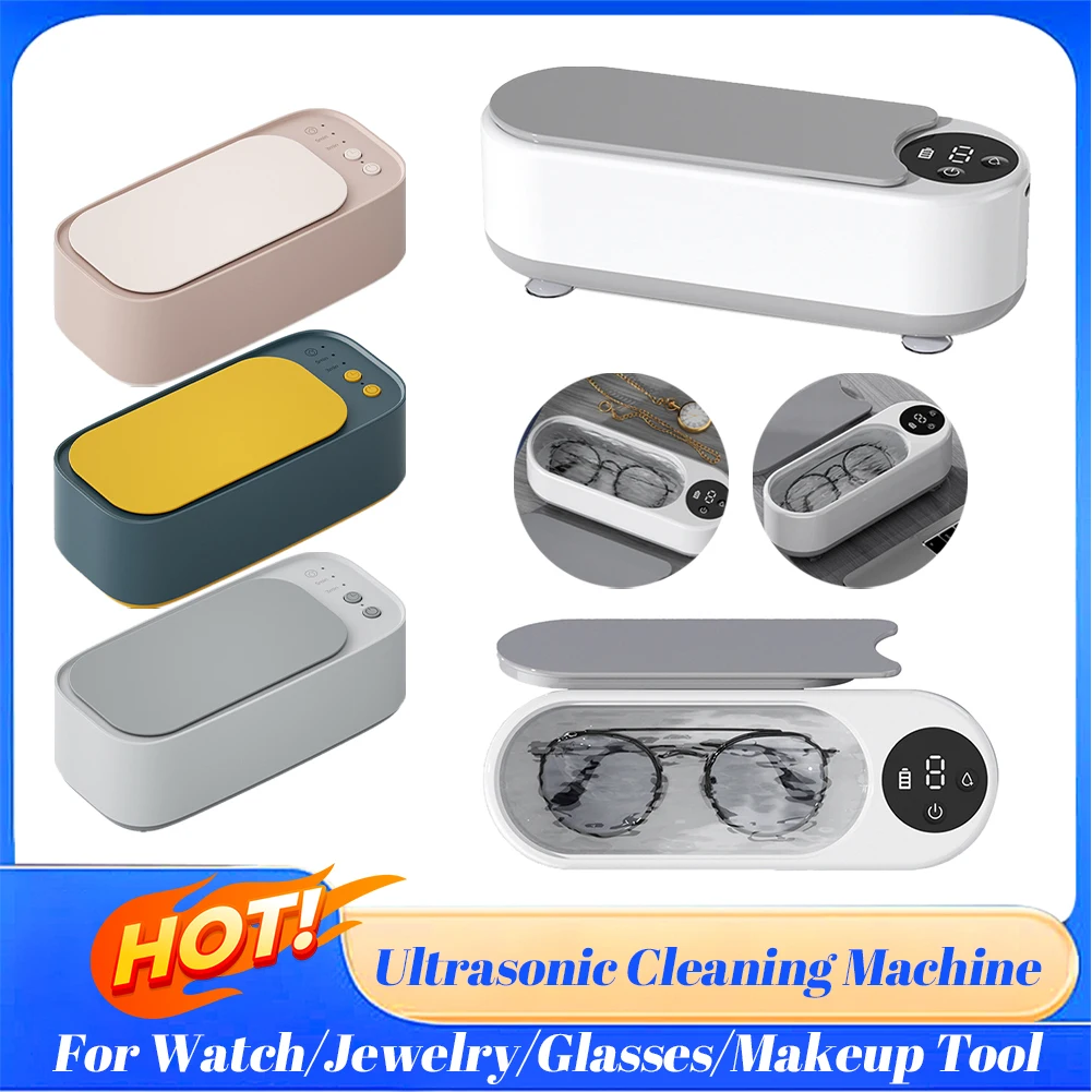 초음파 보석 클리너 기계 다기능 안경 클리너 리테이너 안경 시계 청소를위한 휴대용 청소 기계